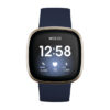 Fitbit Versa 3 GPS Smartwatch Midnight (Navy) Soft Gold Aluminumr